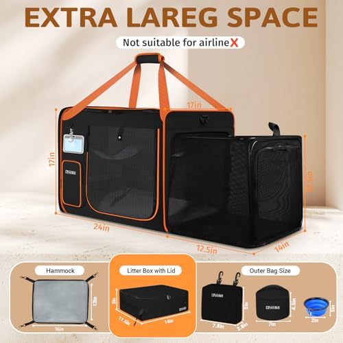 Petskd Side Expandable Extra Large Cat Carrier - Image 3