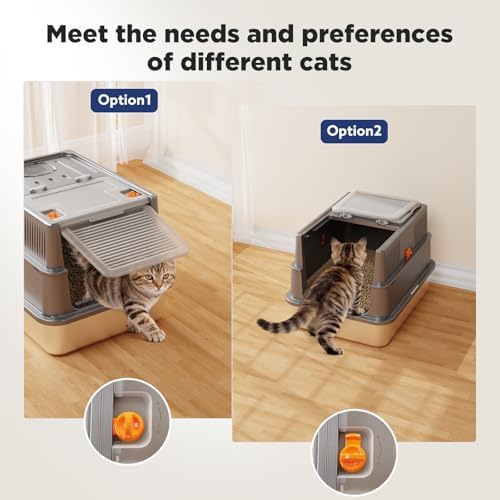 FURTIME Small Enclosed Stainless Steel Litter Box - Image 5