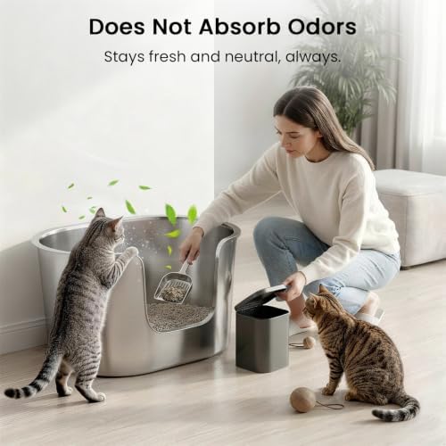Stainless Steel Litter Box 13.7" High-Sided - Image 6
