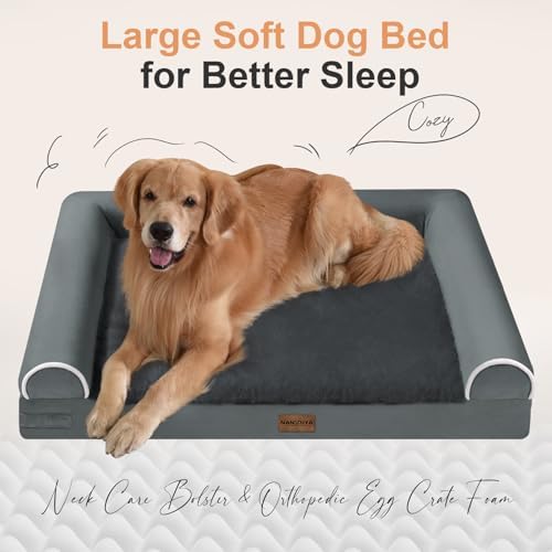NANUYA Orthopedic Dog Bed for XX-Large Dogs, 44 x 34 Inch, Dark Grey - Image 2
