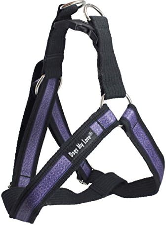 Dogs My Love Cotton Web Adjustable Dog Step-in Harness 4 Sizes Violet Patterns - Image 2