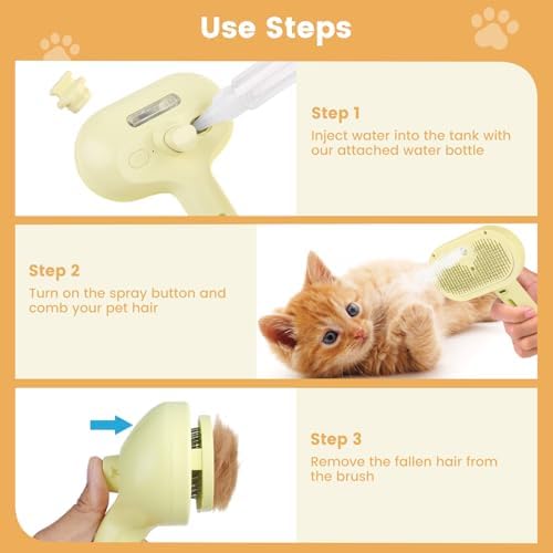 3 in 1 Cat Steam Brush, Pet Spray Hair Removal Comb - Image 6
