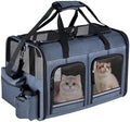 Cat Carrier for 2 Cats, Double Cat and Dual Dog Carrier Cabin for Two Pets by GROXKOX