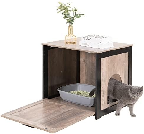 DWANTON Cat Litter Box Enclosure, Hidden Litter Box Furniture, 23.6 Inches - Image 2