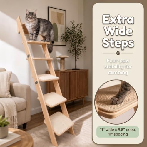 65" Tall 6-Level Cat Ladder for Window & wall | Fits Cats up to 20 lbs |Senior - Image 5