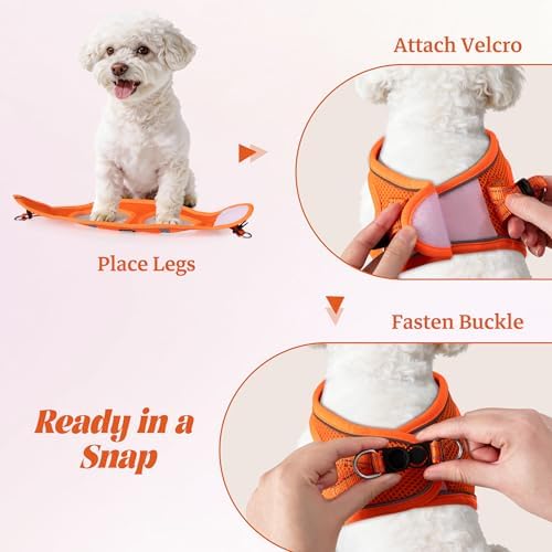 No Pull Dog Puppy Harness and Leash Set Reflective Mesh Vest Small - Image 4