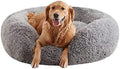 Calming Dog Beds for Large Dogs, Faux Fur Donut Cuddler Dog Bed, Round Fluffy by URGVANZPET