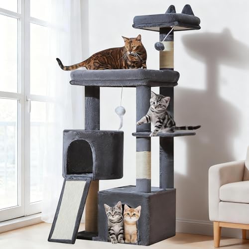 Taoqimiao Sturdy Cat Tree, 55.1In Cat Tower by Taoqimiao