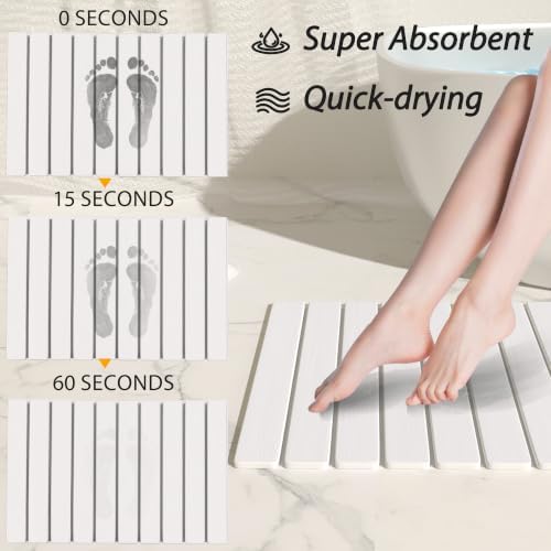 Stone Bath Mat Diatomaceous Earth Shower Mat Non-Slip Super Absorbent - Image 2