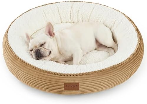 Love's cabin Round Donut Cat and Dog Cushion Bed, 30in Pet Bed by Lovescabin