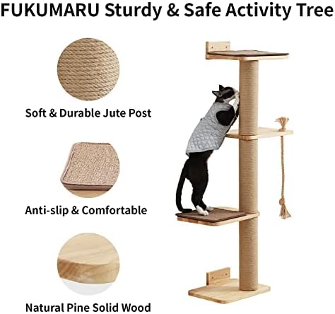 FUKUMARU Cat Scratching Activity Tree Wall Mounted - Image 3