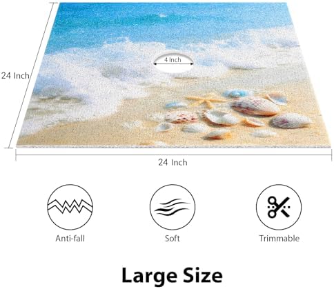 Square Shower Mat, Yonala 24 x 24 Inch Stylish Non Slip Shower Mats - Image 2