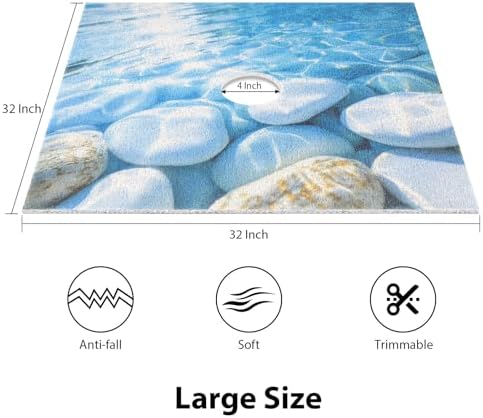 Square Shower Mat, Yonala 32 x 32 Inch Stylish Non Slip Shower Mats - Image 2