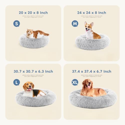 DUMOS 37.4 Inch XL Donut Dog Bed - Image 5