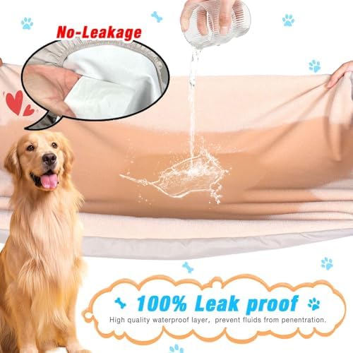 Dog Bed Covers Replacement Washable 100% Waterproof Dog Bed Sheets Soft & - Image 2