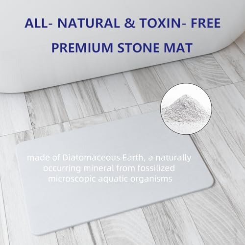 Fast Drying Stone Bath Mats for Bathroom, Non-Slip Diatomaceous Earth Bath Mat - Image 6