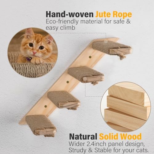 2 Pack 4 Steps Cat Wall Shelves and Stairs - Image 6