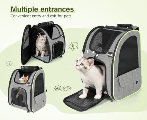 pecute Cat Backpack with Curtain, Cat Carrier Backpack Breathable - Image 6