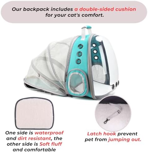 Lollimeow Expandable Bubble Cat Carrier Backpack, Supports up to 14 lbs - Image 6