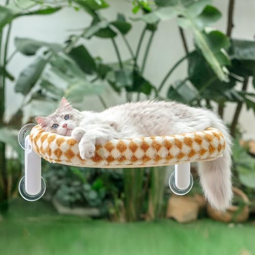 Sunhoo Foldable Cat Window Perch, Large Suction Cup Kitty Hammock by Sunhoo