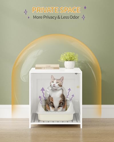 Hzuaneri Cat Litter Box Enclosure, 21 inches Hidden Litter Box Furniture - Image 6