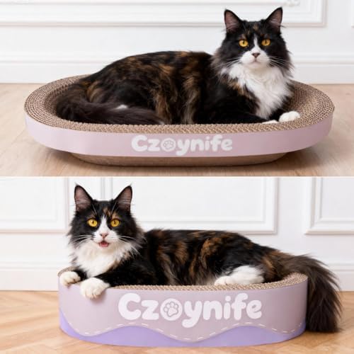3PCS Cat Scratcher Cardboard, Oval Cat Scratch Pad Bowl Nest - Image 5