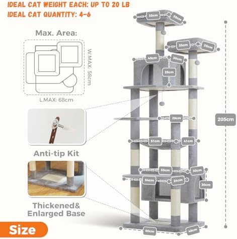 PAWZ Road XXL 81" Cat Tree Large Cats - Image 6
