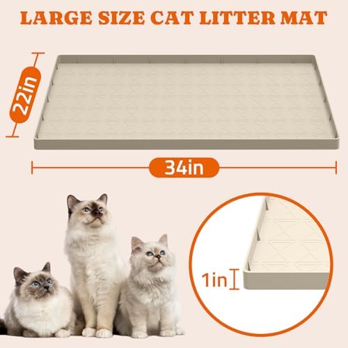 Pawtners Silicone Cat Litter Mat 34 x 22 in, 2 Pack - Image 4