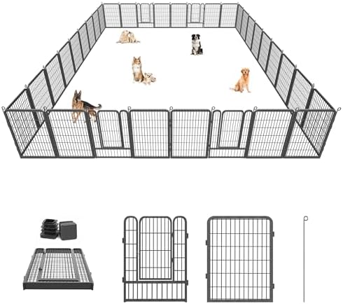 Dog Playpen 40 inch Dog Fence for Outdoor Indoor Use Heavy Duty Metal Dog Pen by Jhsomdr