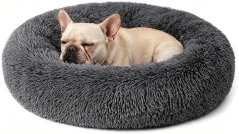 Calming Anti-Anxiety Donuts Dog And Cat Bed, Round Fluffy Soft Washable Small by Homeuslynn