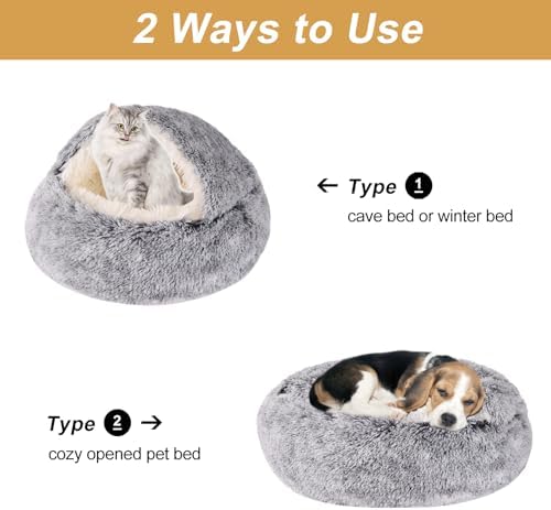 Dog Beds for Small Dogs, Cat Bed Cave, Washable Cute Cat Bed, Cozy Nook Pet Bed - Image 2