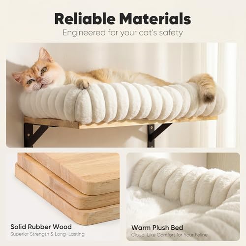 FUKUMARU Cat Wall Shelves, 17 x 10 Inch, Soft Cushion - Image 5