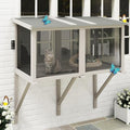 Window Catio Outdoor Cat Enclosure, Compact Cat Window Box by PETSCOSSET
