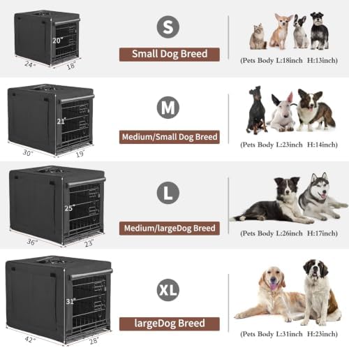 DONORO Dog Crates for Medium Large Size Dogs Indoor Double Door Dog Kennels & - Image 5