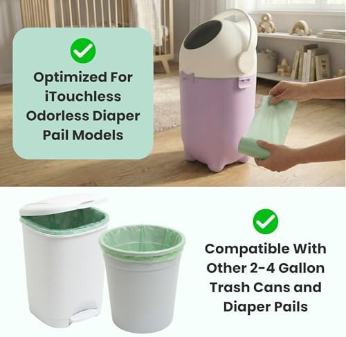 iTouchless Universal Diaper Pail & Trash Can Refill Bags | 90 Count - Image 4