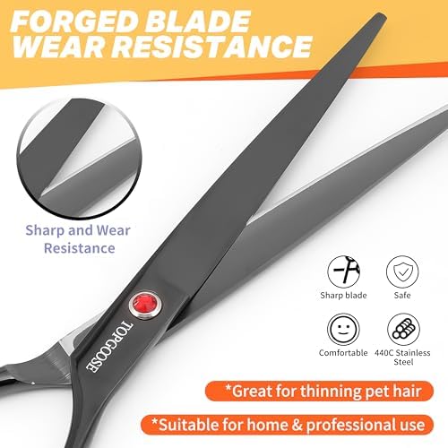 7.5'' Dog Straight Scissors for Grooming 440C Stainless Steel Professional Pet - Image 5