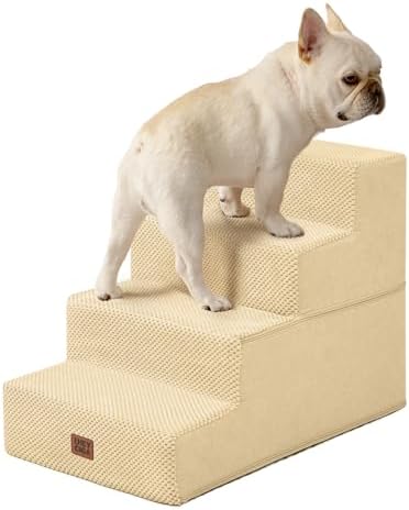 EHEYCIGA Dog Stairs for Bed 18" H, Dog 4-Steps for High Bed by EHEYCIGA