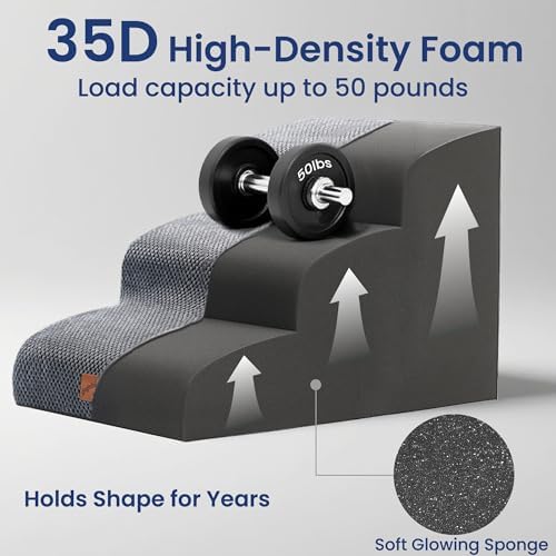 GoGoBunny Dog Stairs for Small Dogs, 3-Step Pet Steps for Couch Sofa - Image 3