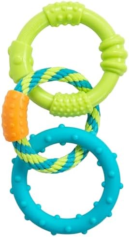 Pupstages Dental Links Dog Chew Toy, Textured Rings & Woven Rope by Petstages