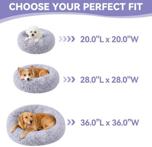 Cat Beds for Indoor Cats, Washable 20" Donut Pet Bed for Small Dogs - Image 2