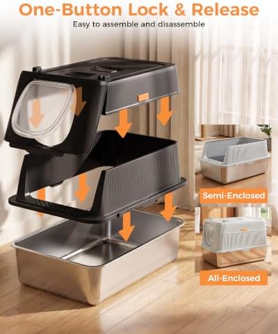 GTPLAYER XL Stainless Steel Cat Litter Box - Image 4