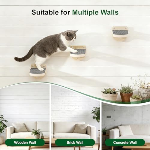 TIMHAKA 3 Pcs Cat Wall Shelves, Cat Wall Steps - Image 5
