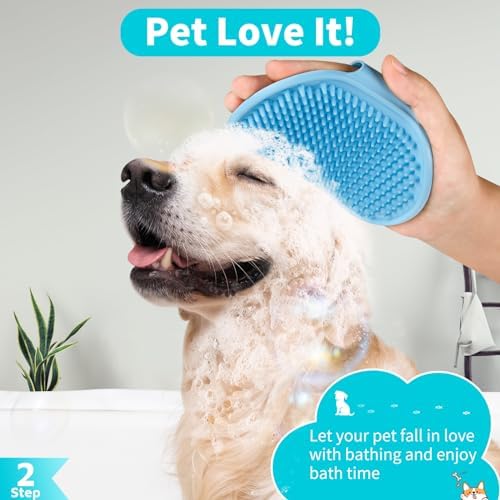 Comotech 3-in-1 Dog Grooming Brush | Adjustable Handle Shampoo Brush & Scrubber - Image 4