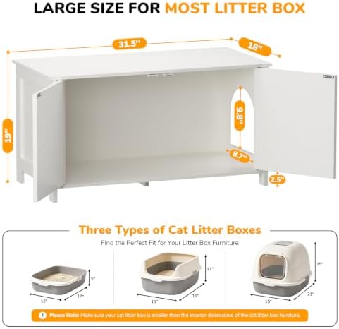 Extra Large Cat Litter Box Enclosure Furniture Dog Proof, Hidden Kitty Washroom - Image 2