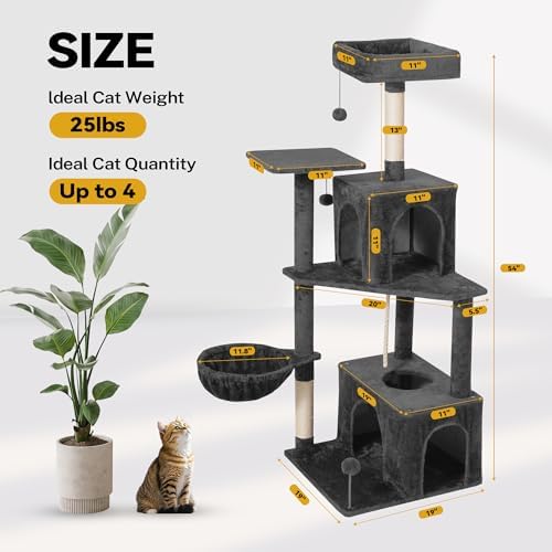 54inch Large Cat Tree Tower Condo - Image 2
