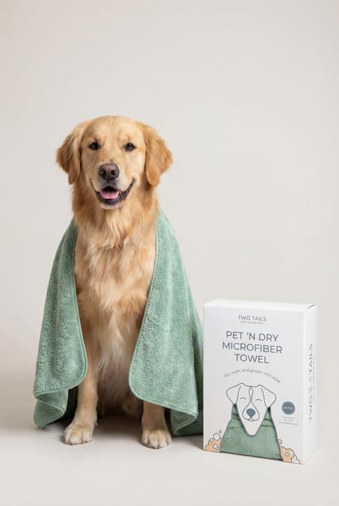 Two Tails Quick-Dry, Gromming Microfiber Dog Bath Towel - Image 4