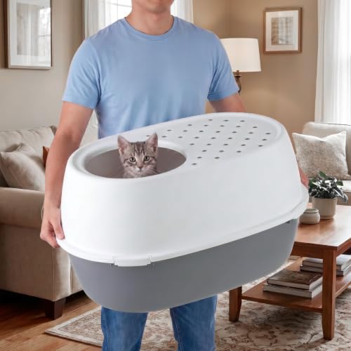 IRIS USA XX-Large Top Entry Cat Litter Box, Dog Proof - Image 4