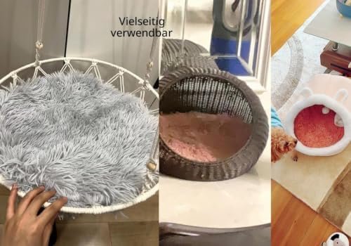 RICHRAIN Round Plush Cat Bed Insert Replacement Cat Tree Cushion - Image 7