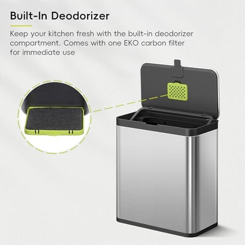 EKO Kitchen Compost Bin, 7L / 1.85 Gal Stainless Steel - Image 3