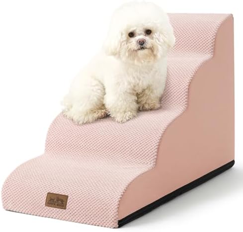 COZY KISS Dog Stairs for Small Dog 19.7" H, 4 Step Pet Ramp for Bed by COZYKISS